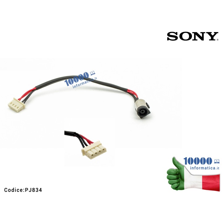 Connettore di Alimentazione DC Power Jack PJ834 SONY SVF15 SVF152 SVF152A29M (12,5 cm)