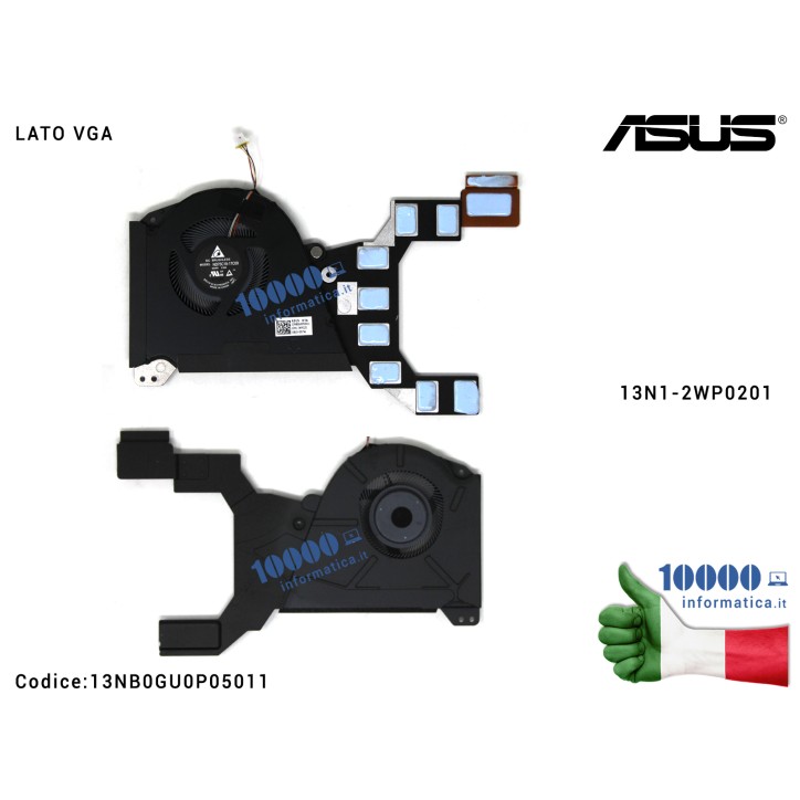Ventola di Raffreddamento Fan + Dissipatore Heatsink VGA ASUS ROG Zephyrus GX501 GX501V GX501VIK GX501VSK 13N1-2WP0201 13NB0GU0P