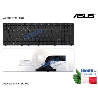 04GNV32KIT00 Tastiera Italiana ASUS G60 G73 K52 K72 N61 N71 G51 (NERA) [FRAME LUCIDO]