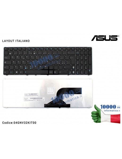 Tastiera Italiana ASUS G60 G73 K52 K72 N61 N71 G51 (NERA) [FRAME LUCIDO]