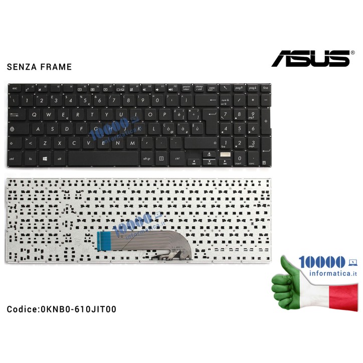Tastiera Italiana ASUS TP500 TP500L TP500LA TP500LB TP500LN [SENZA FRAME] 0KNB0-610JIT00 MP-13F86I0-4421 NSK-UX10E 0KNB0-612LIT00