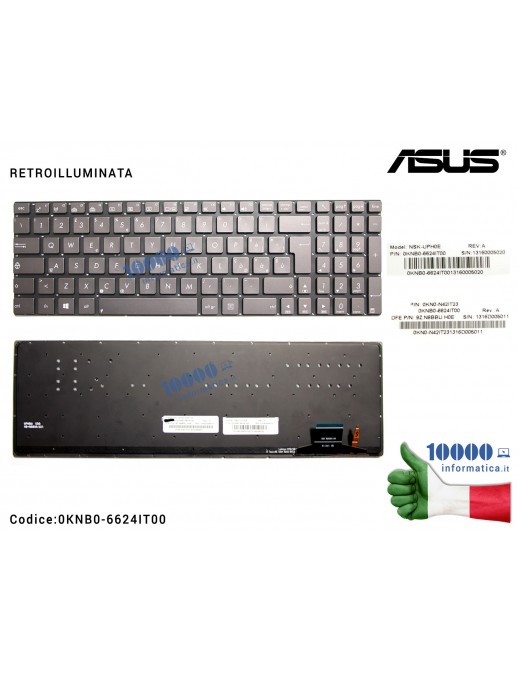 Tastiera Italiana ASUS UX51VZ U500VZ [SENZA FRAME] (RETROILLUMINATA)