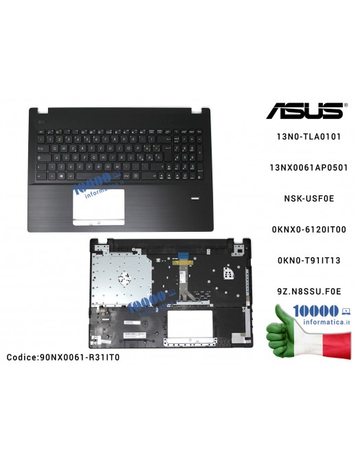 Tastiera Italiana Completa di Top Case Superiore ASUS P552L P552LA P552LJ P2550L P2550LJ 13N0-TLA0101 13NX0061AP0501 13NX0061AP0
