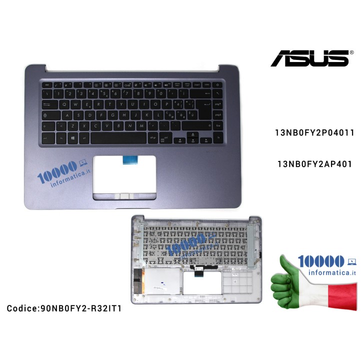 Tastiera Italiana Completa di Top Case Superiore ASUS VivoBook 15 X510 (Star Grey) X510U X510UA X510UQ X510UR 13NB0FY2P04011 13N