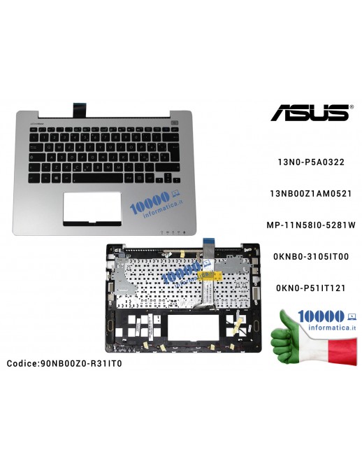 Tastiera Italiana Completa di Top Case Superiore ASUS VivoBook S300 S300C S300CA S300K S300KI