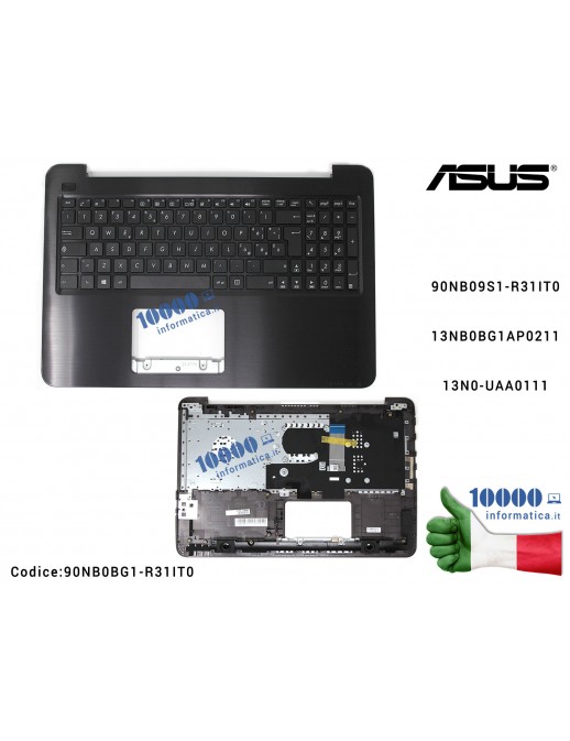 Tastiera Italiana Completa di Top Case Superiore ASUS VivoBook X556 X556U X556UQ X556UR X556UV F556 F556UQ X556UA X556UB X556UJ 