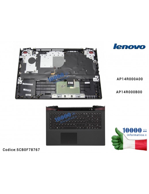 Tastiera Italiana Completa di Top Case Superiore LENOVO IdeaPad Y50-70 Y50-80 [RETROILLUMINATA] AP14R000A00 AP14R000B00