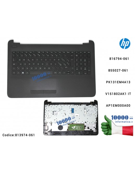 Tastiera Italiana Completa di Top Case Superiore Palmrest HP 15-AC [NERO] 15-AF 15-AY 15-BA 250 G4 255 G4 256 G4 250 G5 255 G5 8