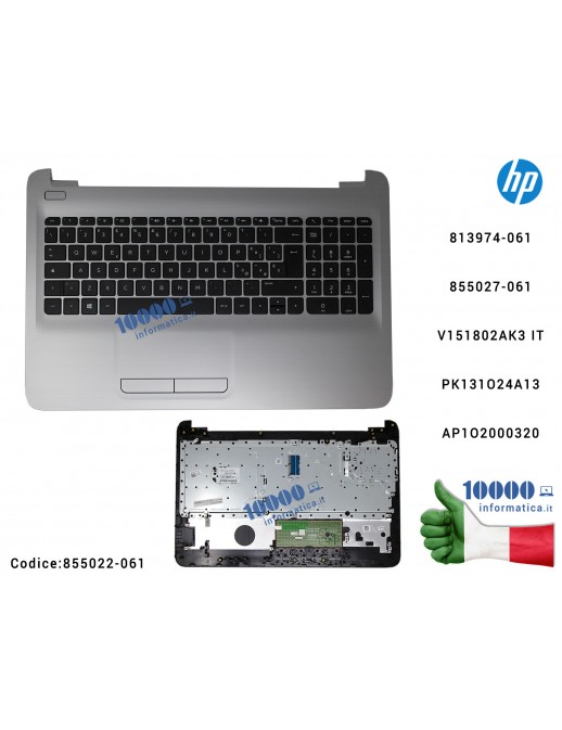 Tastiera Italiana Completa di Top Case Superiore Palmrest HP 15-AC [SILVER] 15-AF 15-AY 15-BA 250 G4 255 G4 256 G4 250 G5 255 G5