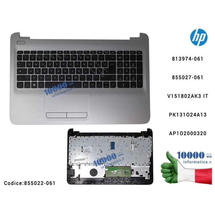 Tastiera Italiana Completa di Top Case Superiore Palmrest HP 15-AC [SILVER] 15-AF 15-AY 15-BA 250 G4 255 G4 256 G4 250 G5 255 G5