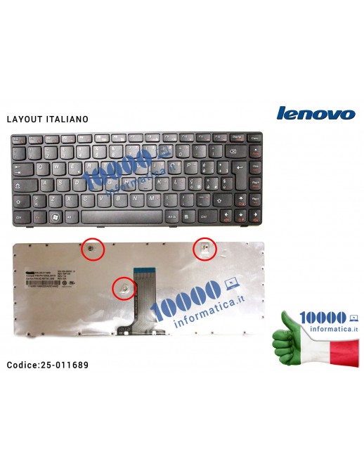 Tastiera Italiana LENOVO IdeaPad B470 G470 V470 PK130GL3A10 9Z.N5TSC.00E B60SC 25-011689