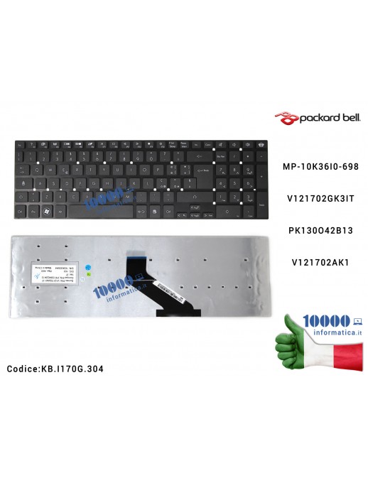 Tastiera Italiana PACKARD BELL EasyNote LS44HR P5WS0 LS11HR TS11HR TS11SB GATEWAY NV55S NV57H NV75S NV52L NV56R NV77H (NERA) MP-