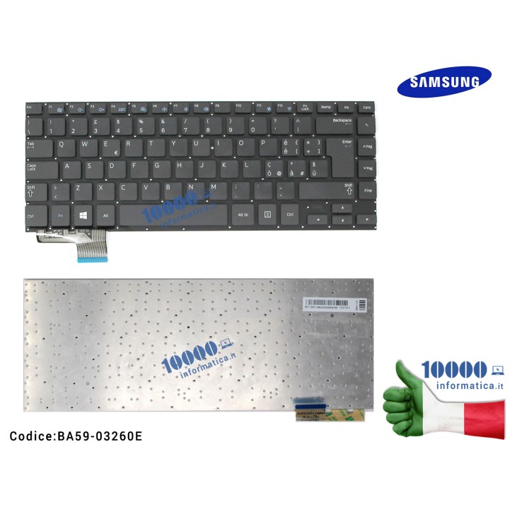 Tastiera Italiana SAMSUNG NP530U4B NP530U4C NP535U4C 530U4A 530C4C (SENZA FRAME)