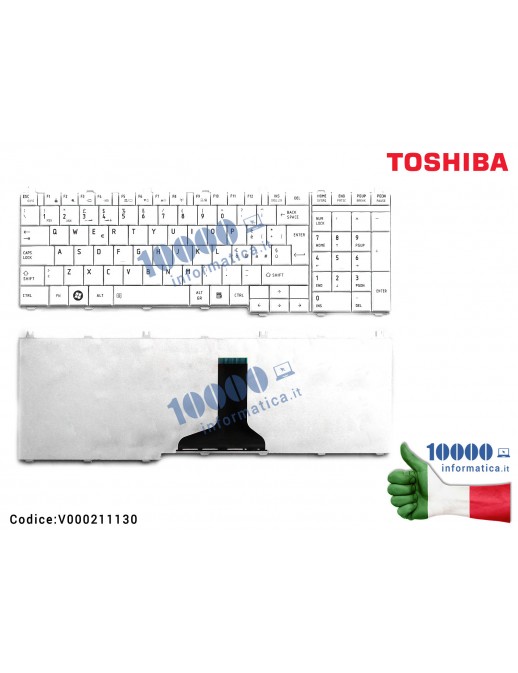 Tastiera Italiana TOSHIBA Satellite C650 C660 C670 L650 L670 L750 L755 (BIANCO)
