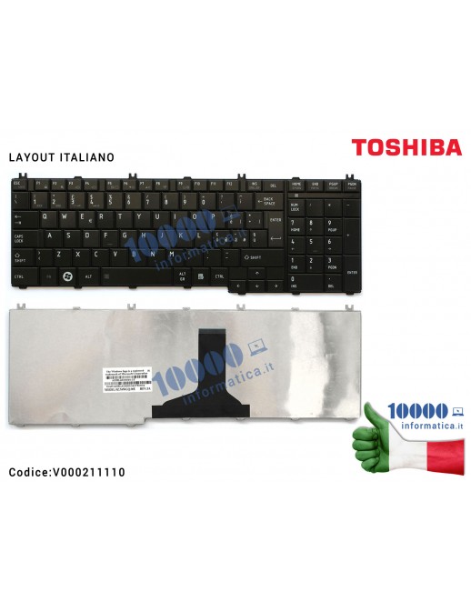 Tastiera Italiana TOSHIBA Satellite C650 C660 C670 L650 L670 L750 L755 (NERO) C660-1MG C660-1R2 C660-1RK C660-1U7 C660-2G9 C660-