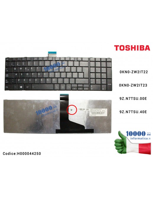 Tastiera Italiana TOSHIBA Satellite C850 C850D C855 C855D C870 C870D C875 C875D L850 L850D L855 P850 P850D P855 (NERO OPACO) H00