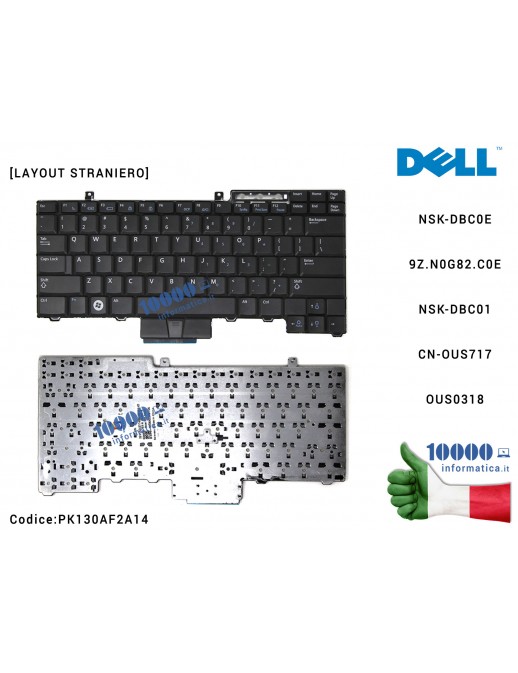 Tastiera Straniera DELL Latitude E5400 E5410 E6400 E6410 E6500 E6510 Precision M2400 M4400 M4500 (SENZA PUNTATORE MOUSE) NSK-DBC