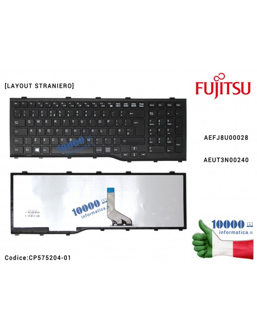 Tastiera Straniera FUJITSU LifeBook AH532 A532 N532 NH532 [LAYOUT TRASF. ADESIVI ITALIANO] AEUT3N00240