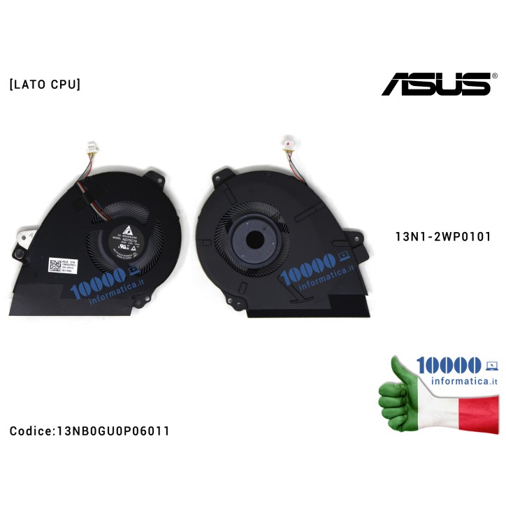 Ventola di Raffreddamento Fan CPU ASUS ROG Zephyrus GX501 GX501V GX501VI GX501VIK GX501VSK 13N1-2WP0101 13NB0GU0P06011