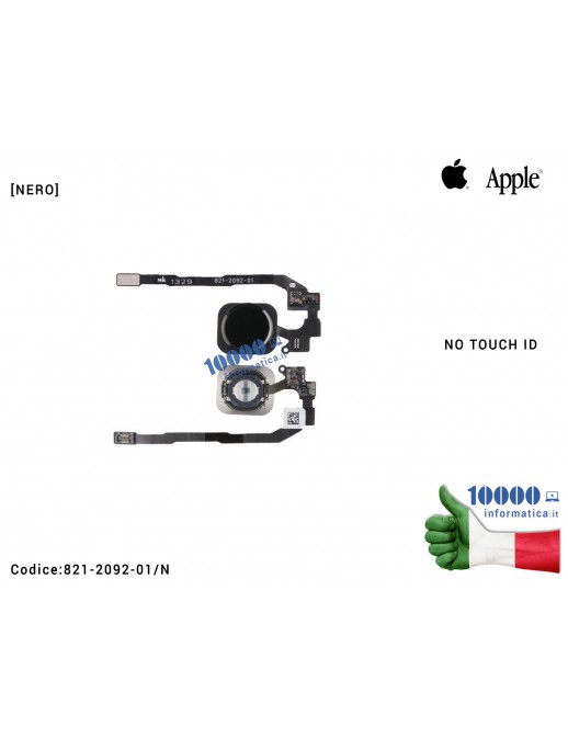 Tasto Home [NERO] Pulsante Centrale APPLE iPhone 5S (A1453) (A1518) (A1528) (A1530) (A1533) Flex Cable Ribbon Button [NO TOUCH I