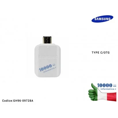GH96-09728A Adattatore OTG da MicroUSB a USB SAMSUNG Galaxy S6 S7 S7 Edge SM-G930F SM-G935F SM-G925F SM-G928F [BIANCO] EE-UG930