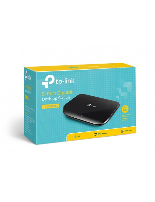 TP-Link TL-SG1005D Switch 5 Porte Gigabit, 10/100/1000 Mbps, Plug & Play, Nessuna Configurazione Richiesta, Struttura in Plastica