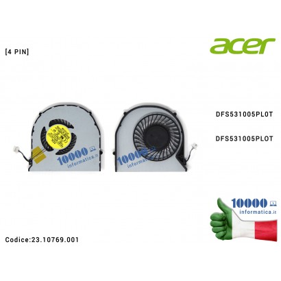Ventola di Raffreddamento Fan CPU ACER Aspire E1-422 E1-422G E1-522 MS2372 E1-470 E1-430 E1-432 Packard Bell TE69KB MS2384