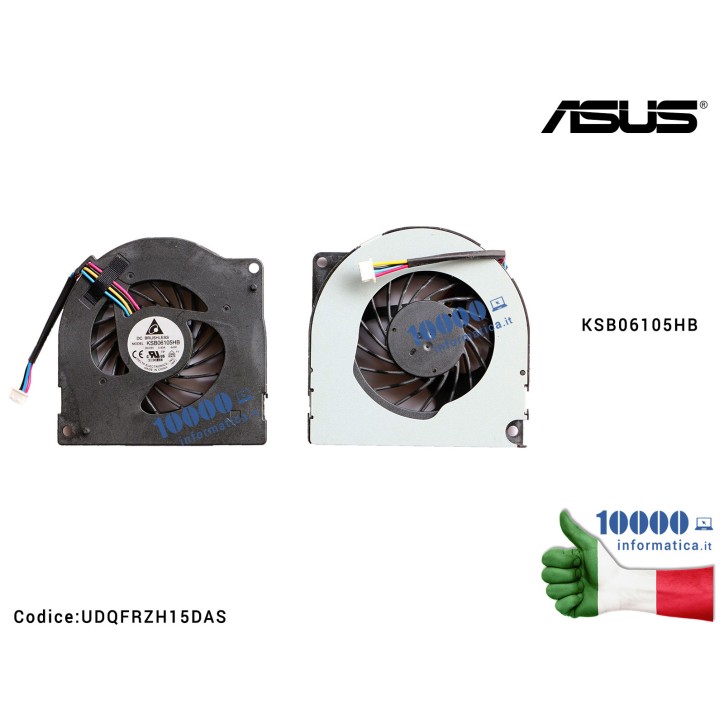 Ventola di Raffreddamento Fan CPU ASUS K72F K72JR K72JK K72JT K72JU KSB06105HB UDQFRZH15DAS