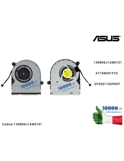 Ventola di Raffreddamento Fan CPU ASUS Transformer Book Flip TP300L TP300LA (4 PIN) 13NB06J1AM0101 AT16W001FCS HA83 DFS501105PR0