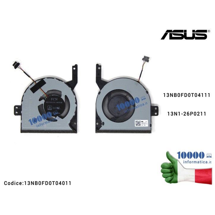 Ventola di Raffreddamento Fan CPU ASUS VivoBook X542 X542B X542BA X542U X542UA X542UF X542UQ X542UR R542U K542U A542U X542U A580