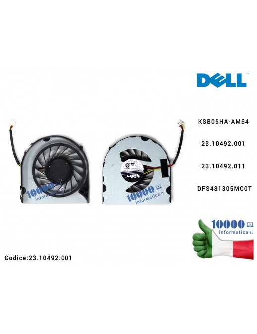 Ventola di Raffreddamento Fan CPU DELL Inspiron M5040 N4050 N5040 N5050 V1450 KSB0605HA-AM64 23.10492.001 23.10492.011 DFS481305MC0T