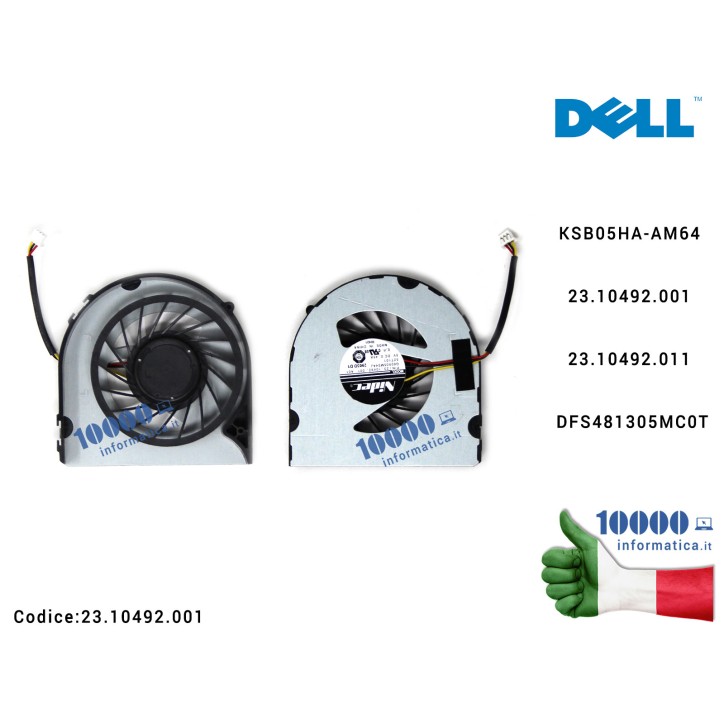 Ventola di Raffreddamento Fan CPU DELL Inspiron M5040 N4050 N5040 N5050 V1450 KSB0605HA-AM64 23.10492.001 23.10492.011 DFS481305