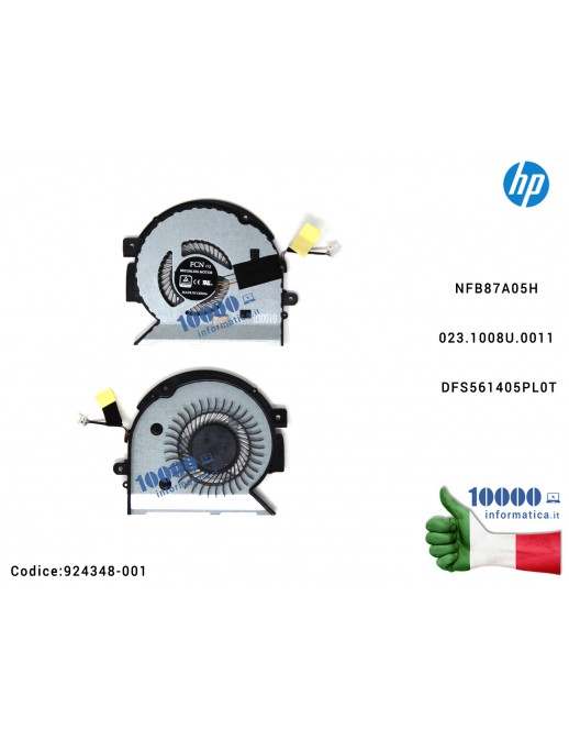 Ventola di Raffreddamento Fan CPU HP Envy 15-BQ 15M-BP 15M-BQ 15-BQ008CA 15M-BQ021DX 15M-BQ121DX NFB87A05H 023.1008U.0011 DFS561405PL0T