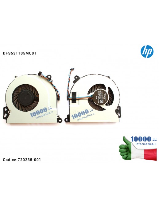 Ventola di Raffreddamento Fan CPU HP Envy 15-J 17-J 15-J000 17-J000 M6-N100 M7-J100 720539-001 6033B0032801 DFS531105MC0T