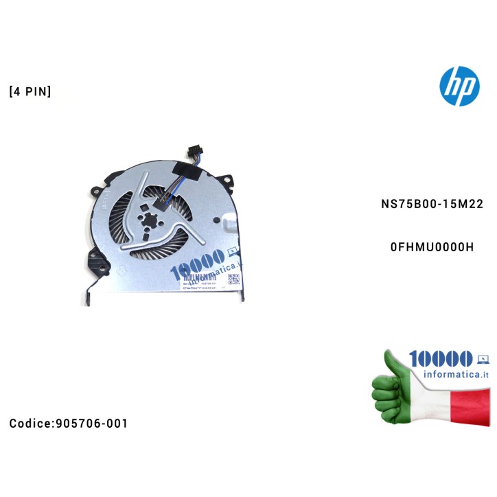 Ventola di Raffreddamento Fan CPU HP ProBook 440 G4 MT20 Mobile Thin Client NS75B00-15M22 0FHMU0000H