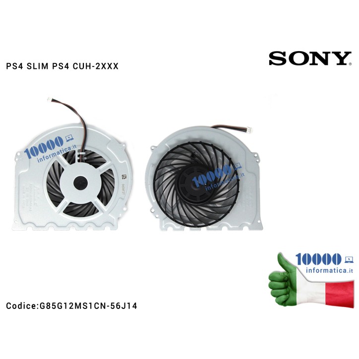 Ventola di Raffreddamento Fan CPU SONY PlayStation 4 PS4 SLIM CUH-2XXX DC 12V 1.30A G85G12MS1CN-56J14