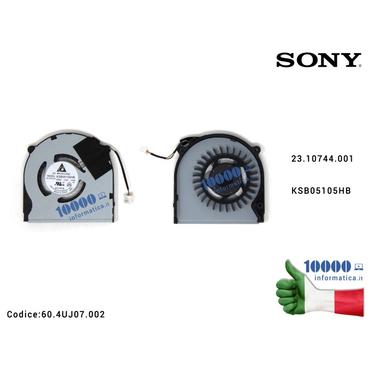 Ventola di Raffreddamento Fan CPU SONY Vaio SVT13 SVT131 SVT13-124CXS SVT131A11T SVT131A11X 23.10744.001 60.4UJ07.002