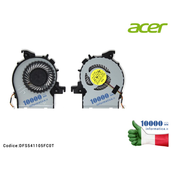 Ventola Fan CPU ACER Aspire E14 ES1-411 ES1-431 [3 PIN] DFS541105FC0T
