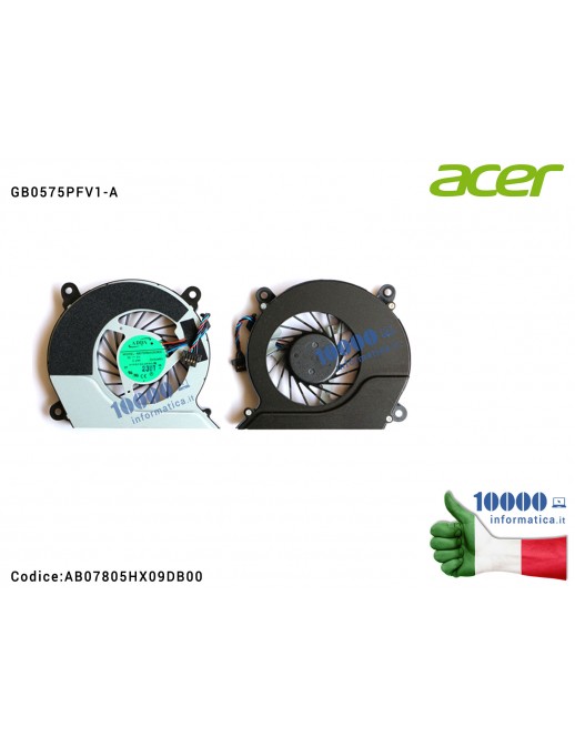 Ventola Fan CPU ACER Aspire M3-581T M3-581TG M3-581G M3-580 M3-580G M3-581PT M3-581PTG GB0575PFV1-A