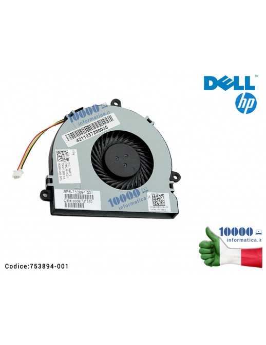 Ventola Fan CPU HP 15-G 14-G 14-S 14-R TPN-C116 TPN-C125 15-G000 15-G100 15-G200 15-R000 15-R100 240 G3 245 G3 250 G3 DELL Inspiron 15 15R 17 17R 3521 3721 5521 5535 5721 5537 DFS470805CL0T DC28000E3F0 DC28000ES0