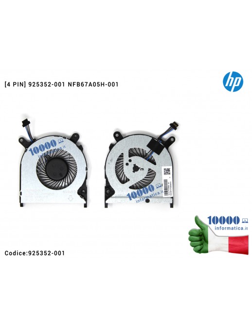 Ventola Fan CPU HP 246 G6 245 G6 240 G6 14-BS 14-BW TPN-Q187 [4 PIN]  DC28000GARO 813956-002 NFB67A05H-001