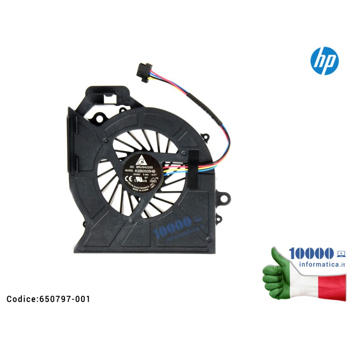 Ventola Fan CPU HP Pavilion DV6-6000 DV6-6100 DV7-2000 DV7-3000 DV6T-6000 KSB0505HB MG60090V1-C030-S99 MG60090V1-C060-S99 KSB0505HB MF6012V1-C181-S9A MF6012V1-C180-S9A