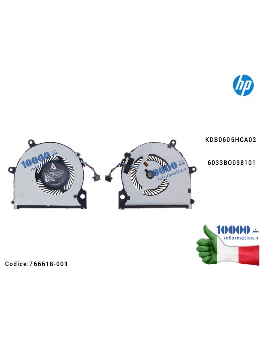 Ventola Fan CPU HP Pro x2 612 G1 Tablet 766618-001 KDB0605HCA02 6033B0038101