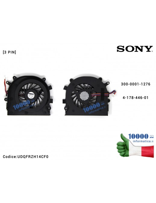 Ventola Fan CPU SONY VPC-EA VPC-EB VPCEA VPCEB VPC-EA16 VPC-EA18 VPC-EA2 VPC-EA25 VPC-EA27 PCG-61211M 300-0001-1276 4-178-446-01 PCG-71311M PCG-71312M PCG-71313M PCG-71315M PCG-71318M