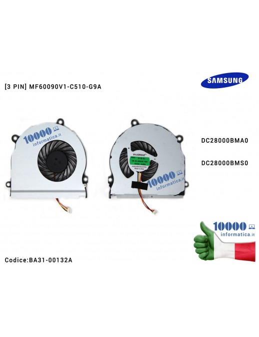 Ventola Fan SAMSUNG NP355 NP355V4X NP355V4C NP350V5C NP355E4C NP355V5C [3 PIN]  DC28000BMA0 DC28000BMS0 MF60090V1-C510-G9A