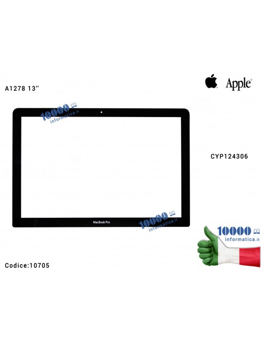 Vetro Schermo APPLE MacBook Pro A1278 13'' Front Glass Bezel Cornice Anteriore CYP124306