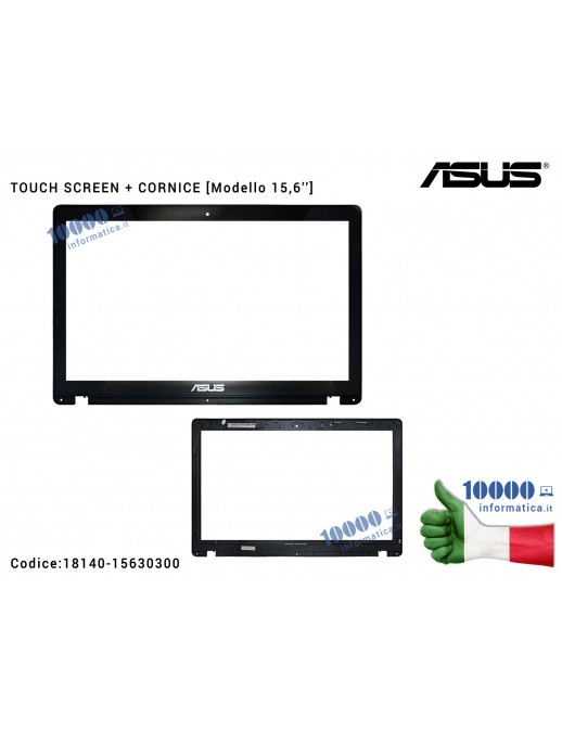 Vetro Touch Screen con Cornice LCD ASUS X550 X550C X550CA K550CC F550C F550CC X550CA P550CA F550 15,6'' 13NB00T9AP0201 13N0-PEA1