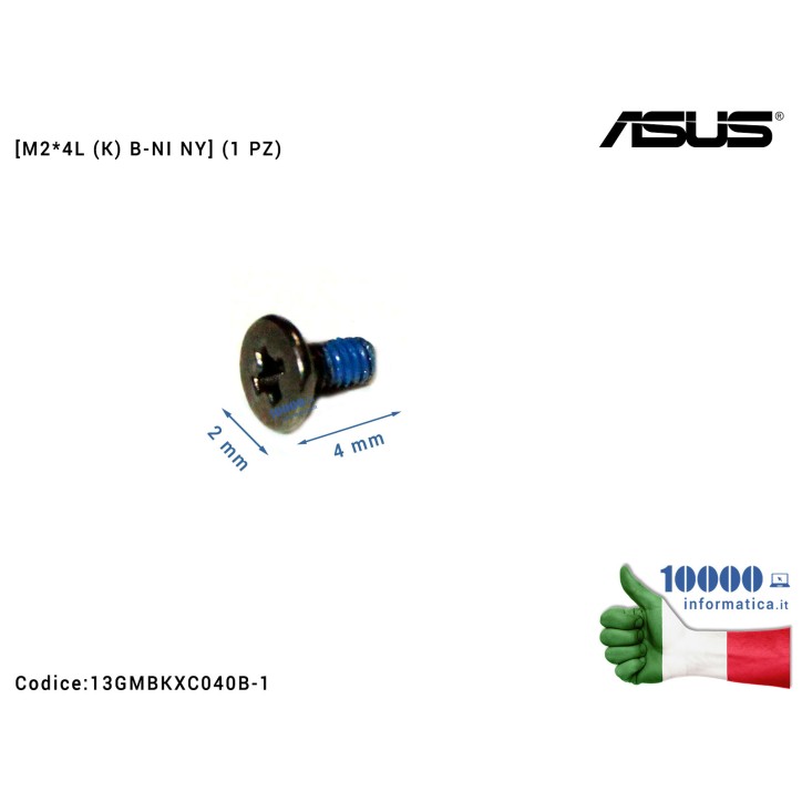 Vite di Fissaggio Notebook [M2*4L (K) B-NI NY] (1 PZ) ASUS UX303L UX303LA UX303LB UX303LN TP550LA