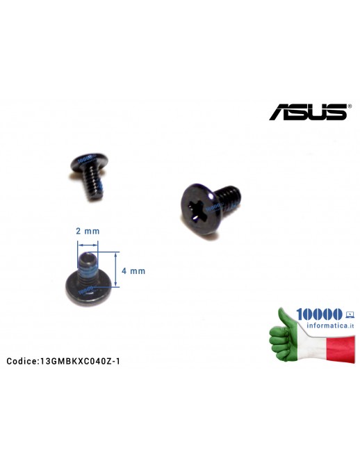 Vite di Fissaggio Notebook [M2*4L (K) B-ZN NY] (1 PZ) ASUS A52J 1011PX X101 F200 F550C G751 K52 N56 P552LA PU451 TP500 U36 UX510 X200 X302 X456