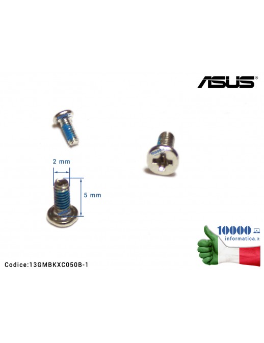Vite di Fissaggio Notebook [M2*5L (K) B-NI NY] (1 PZ) ASUS F200M F200MA F551C F750 G50 G53 G60 K42 UL30 UX30 UX50 VX7 X750 13GMBKXC050B-1 13GMBKXC050B